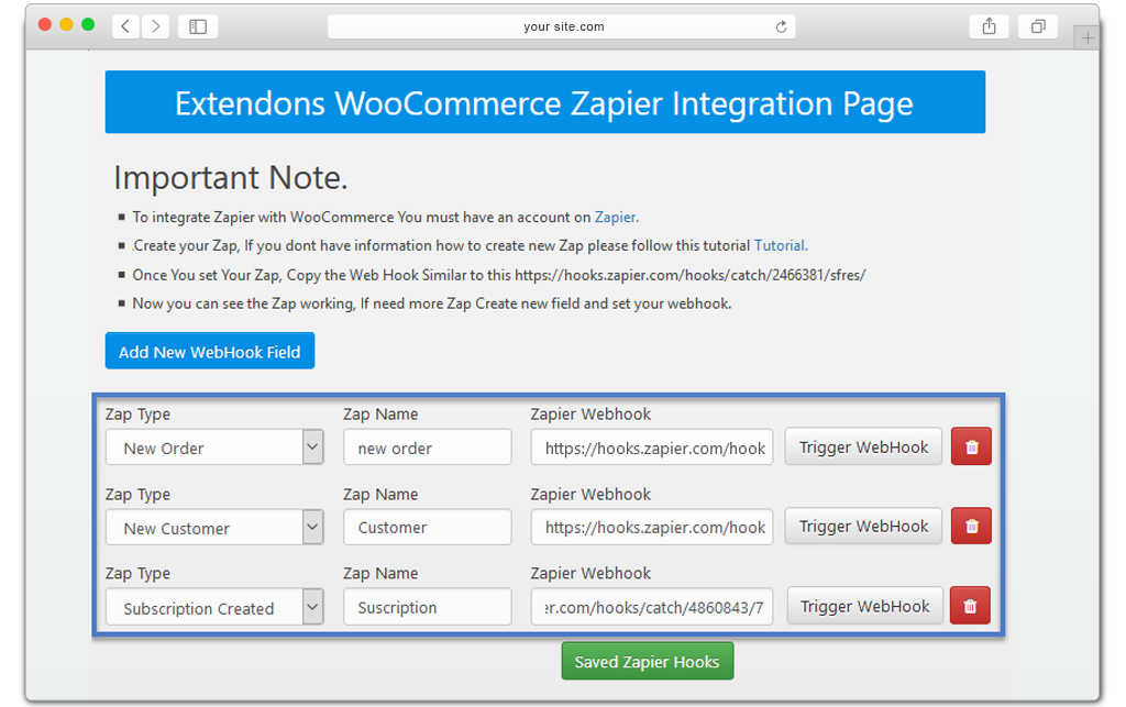 woocommerce zapier plugin - Integration