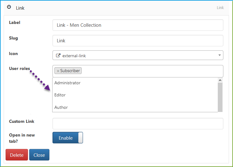 WooCommerce custom Account page -user roles