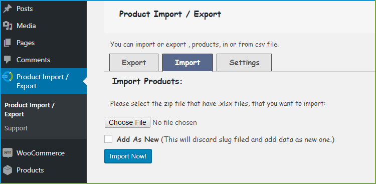 WooCommerce product import plugin