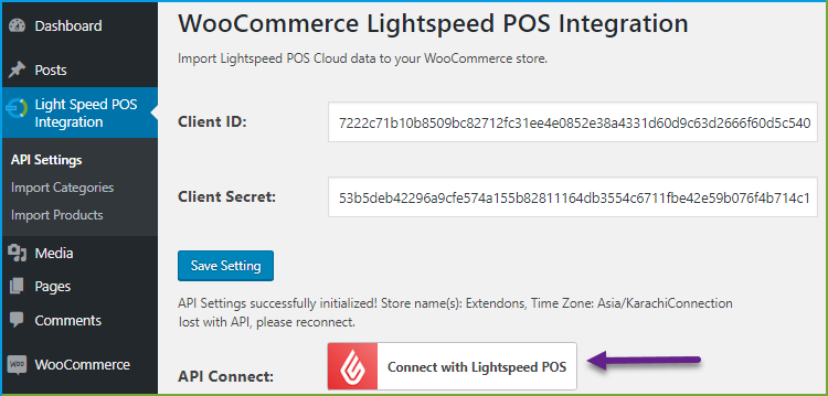 WooCommerce lightspeed integration