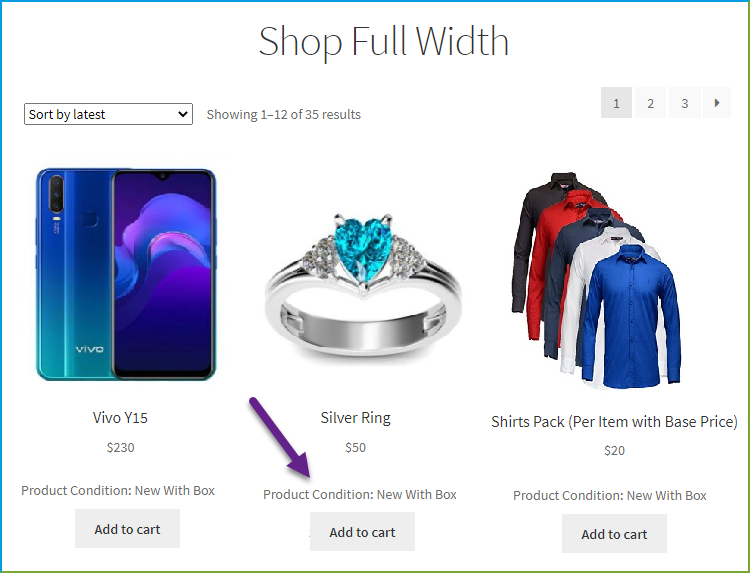 Show Condition on Shop Page 