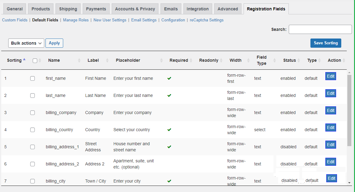 WooCommerce Registration plugin - edit default fields