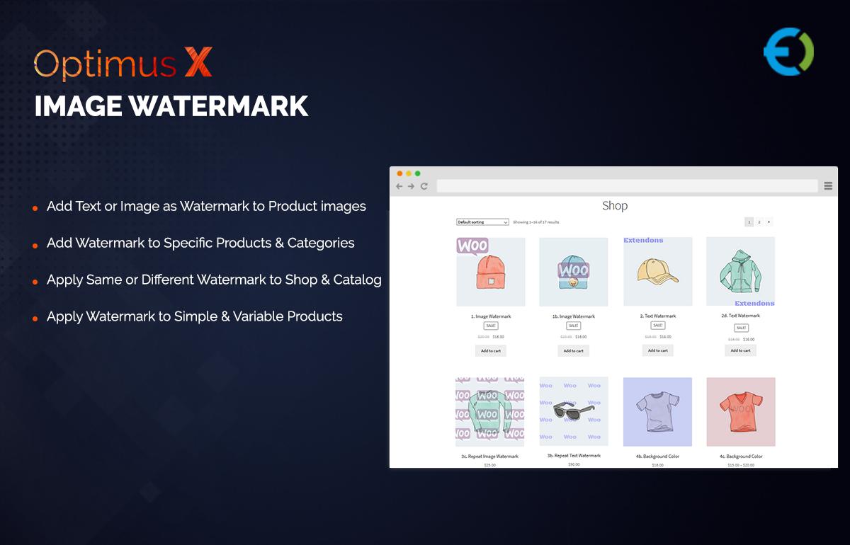 WooCommerce OptimusX - Watermark Demo