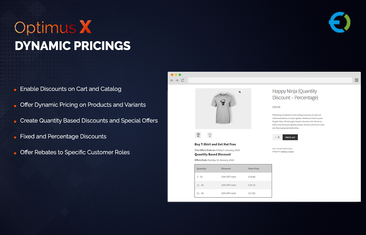 WooCommerce OptimusX - Dynamic Pricing Demo