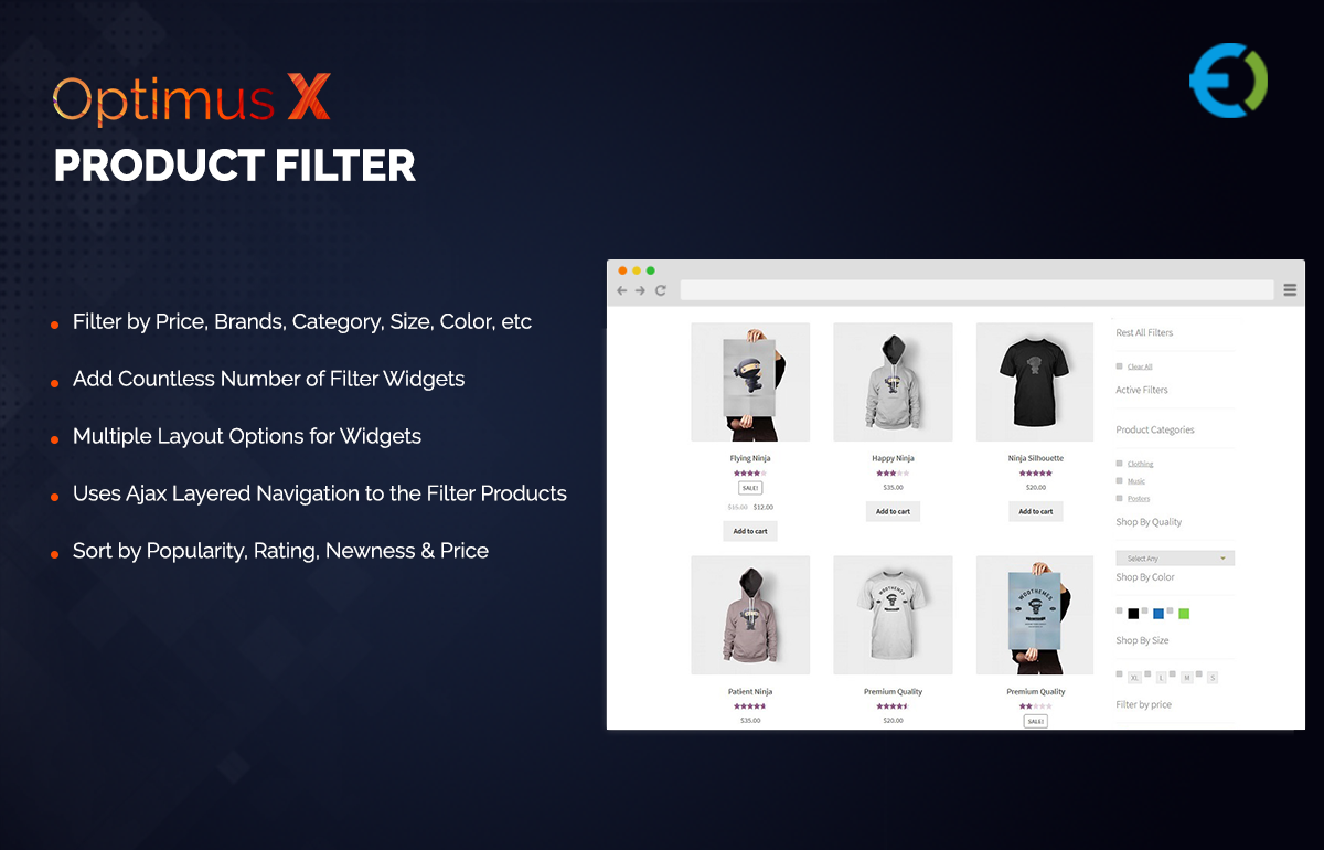 WooCommerce OptimusX - Product Filter Demo