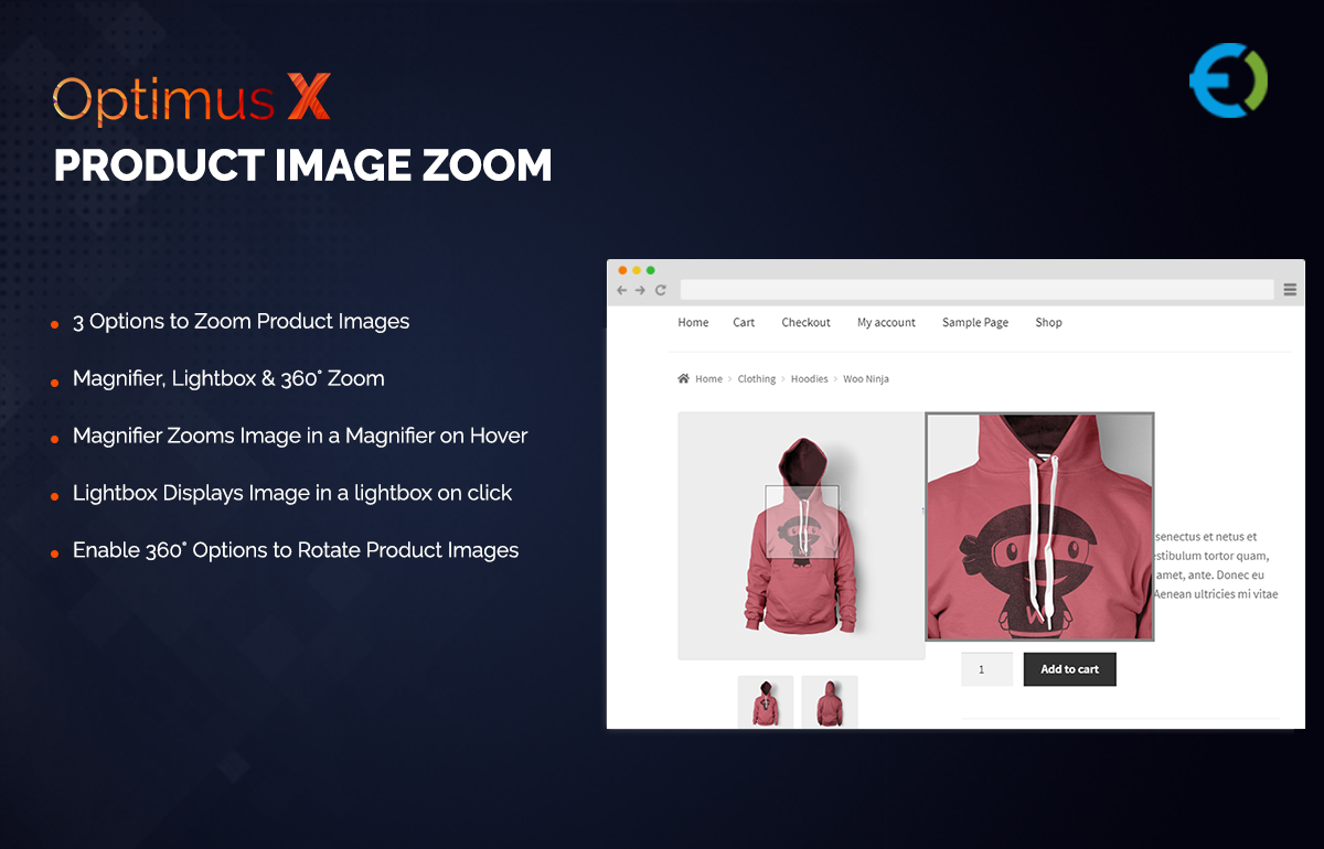 WooCommerce OptimusX - Image Zoom Demo