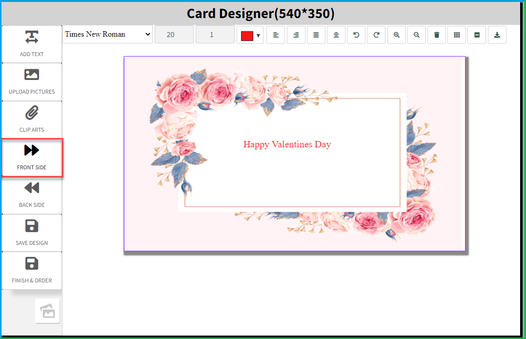 Customers Can Design the Cards from Front and Backside