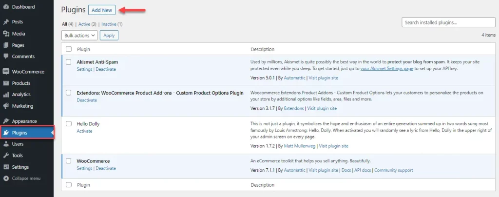 Installation of WooCommerce Product Addons