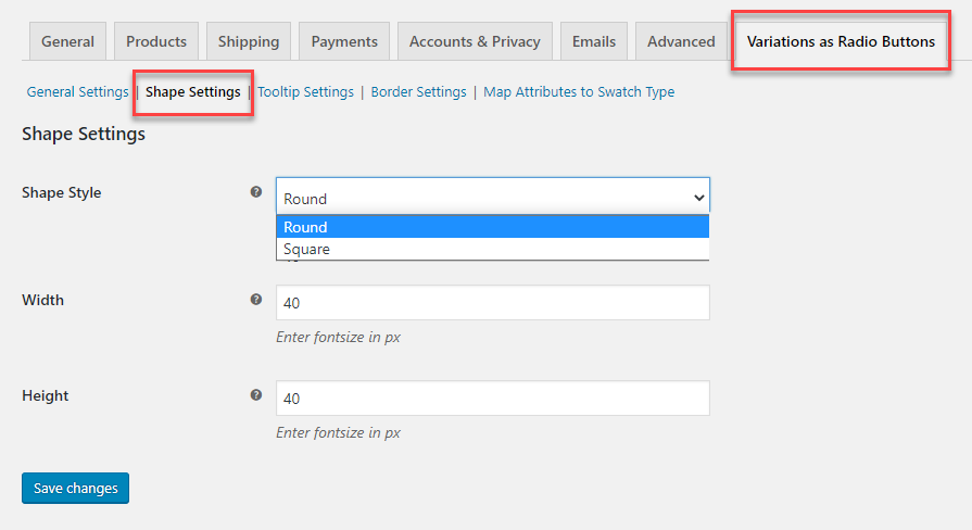 customize the radio button shapes