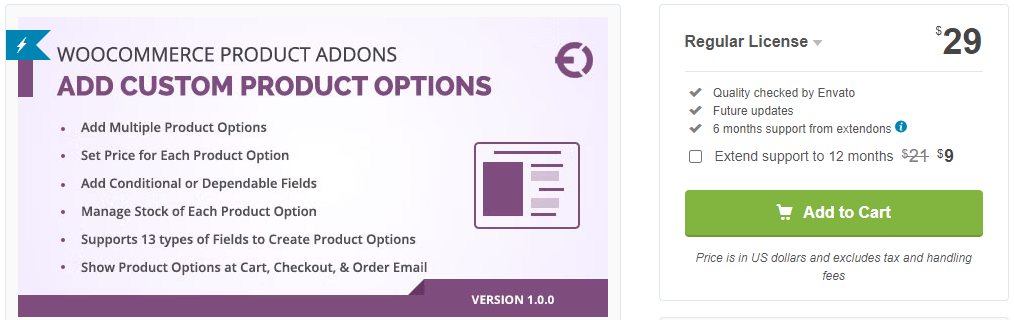 WooCommerce product addons