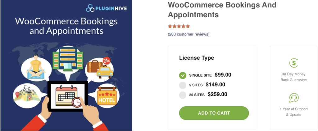 WooCommerce Bookings & Appointments plugin